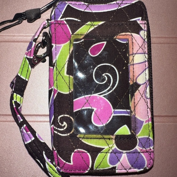 Vera Bradley Purple Punch Mini Wallet Wristlet Strap Credit Card ID Card Holder - Picture 7 of 9